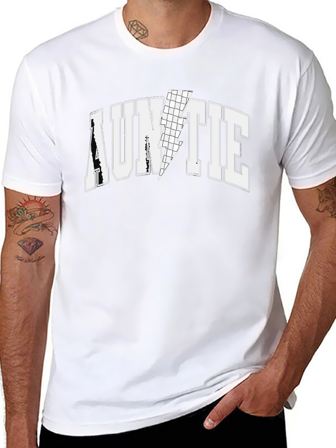 Auntie Lightning Bolt Graphic Tee - Black