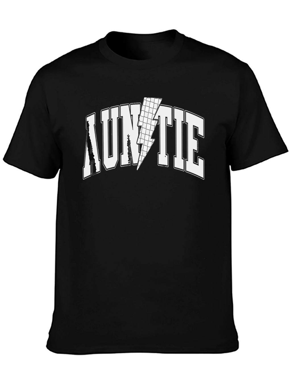 Auntie Lightning Bolt Graphic Tee - Black