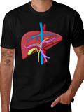 Anatomical Liver Graphic T-Shirt - Black Cotton Tee