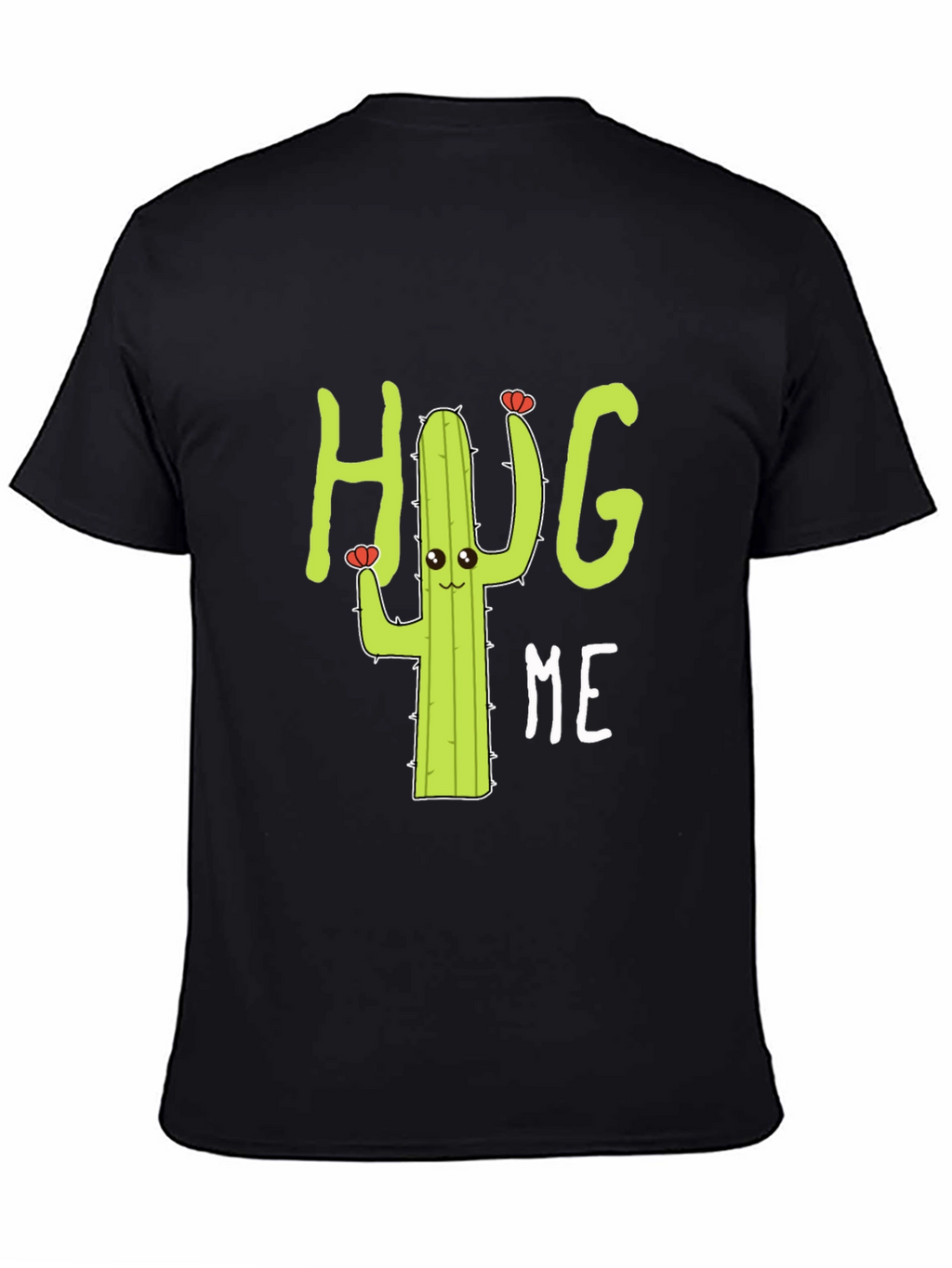 Hug Me Cactus Graphic Tee - Black