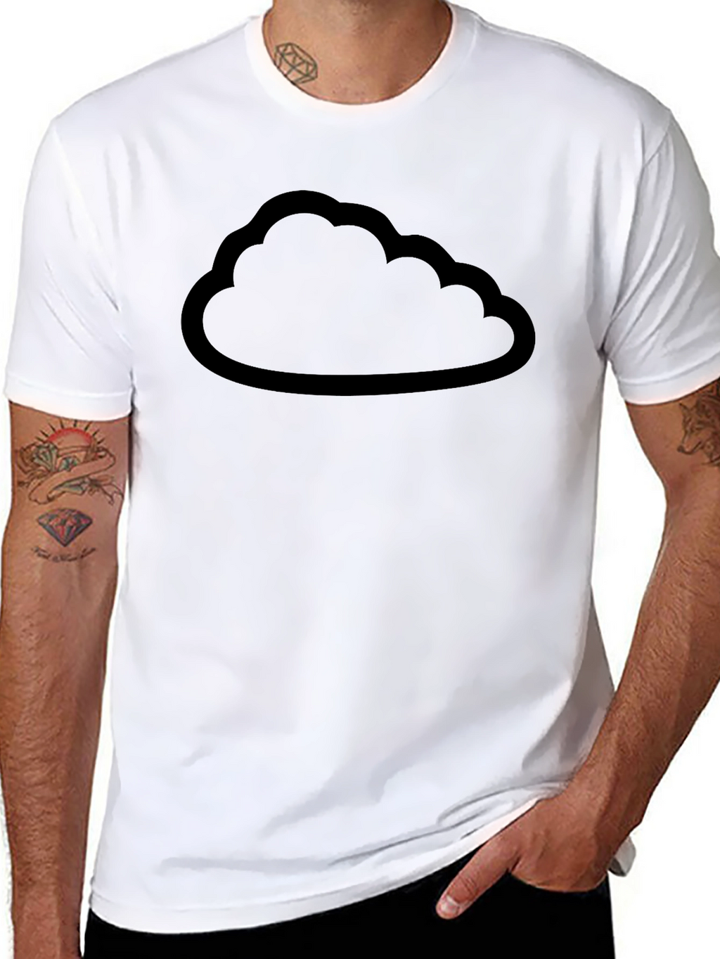 Cloud Outline Graphic Tee - Unisex Black T-Shirt