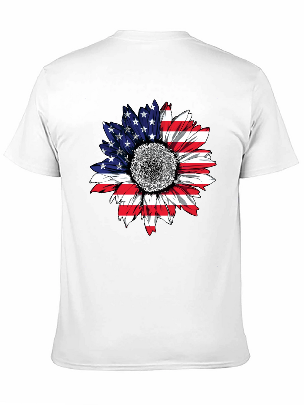 American Flag Sunflower T-Shirt Patriotic USA