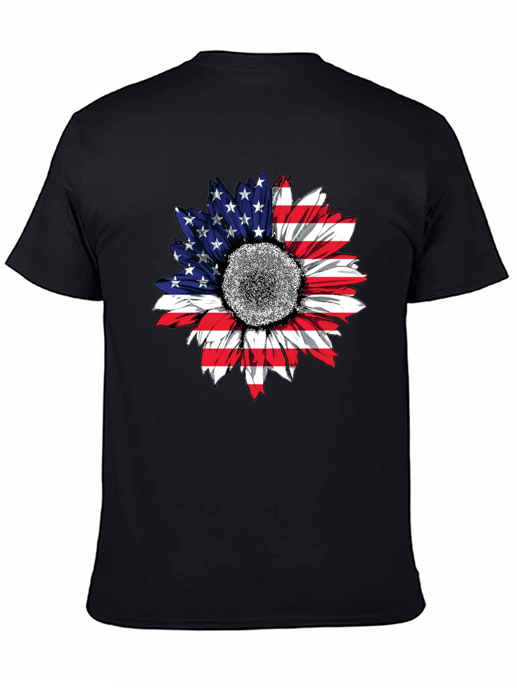 American Flag Sunflower T-Shirt Patriotic USA