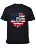 American Flag Sunflower T-Shirt Patriotic USA