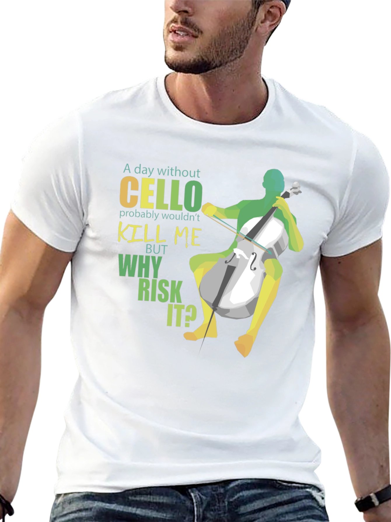 Cello Player Graphic Tee - Music Lover T-Shirt