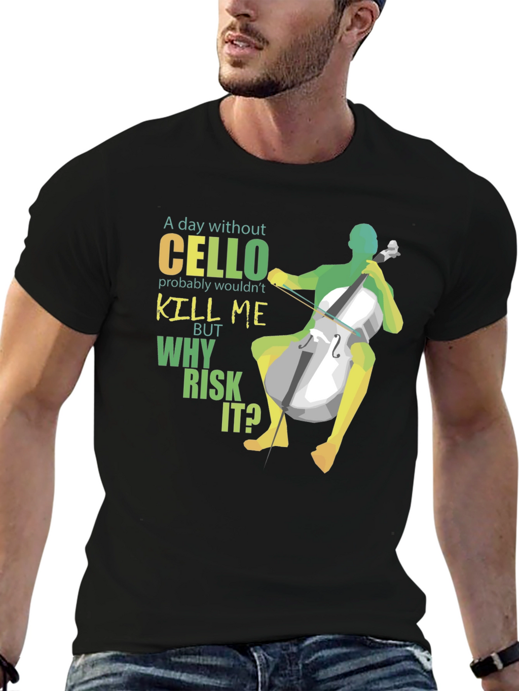 Cello Player Graphic Tee - Music Lover T-Shirt