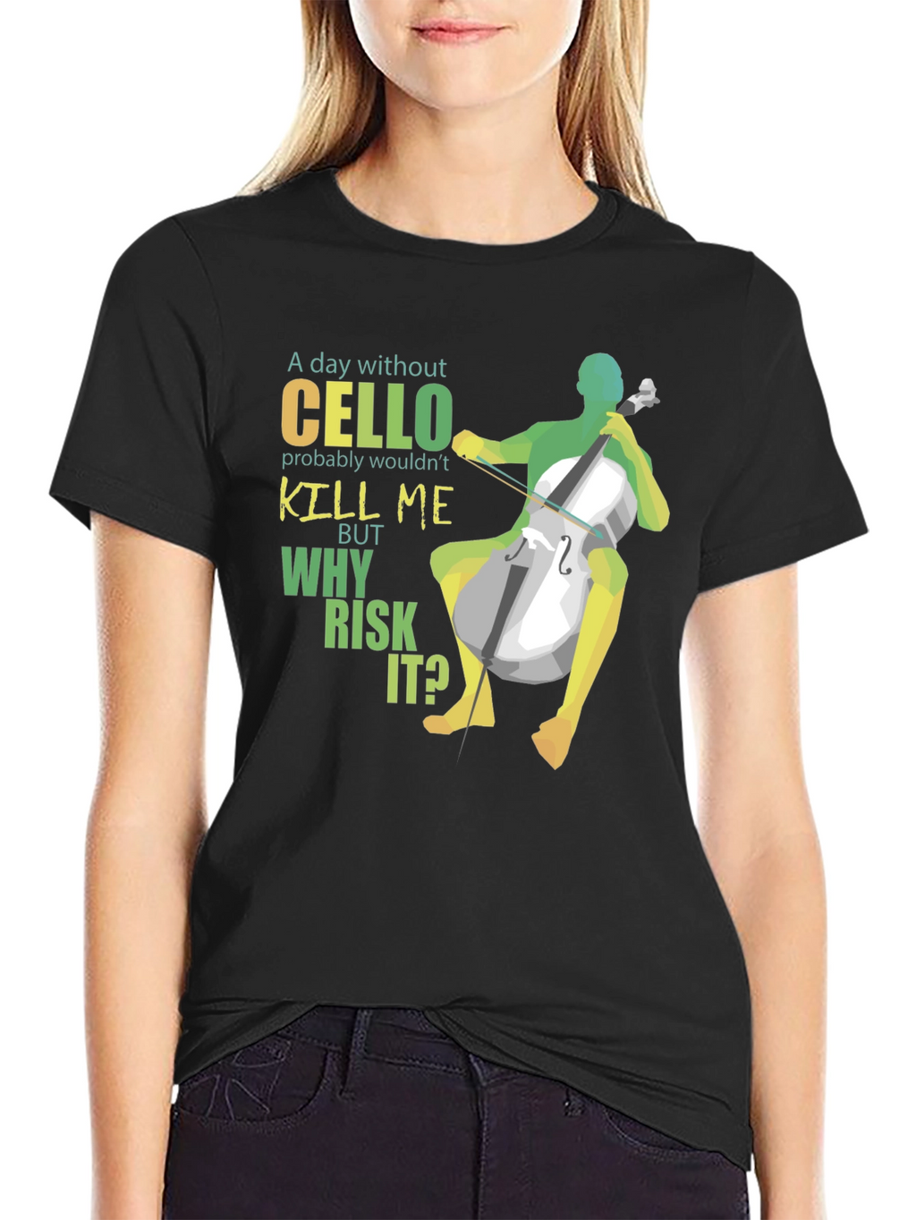 Cello Player Graphic Tee - Music Lover T-Shirt
