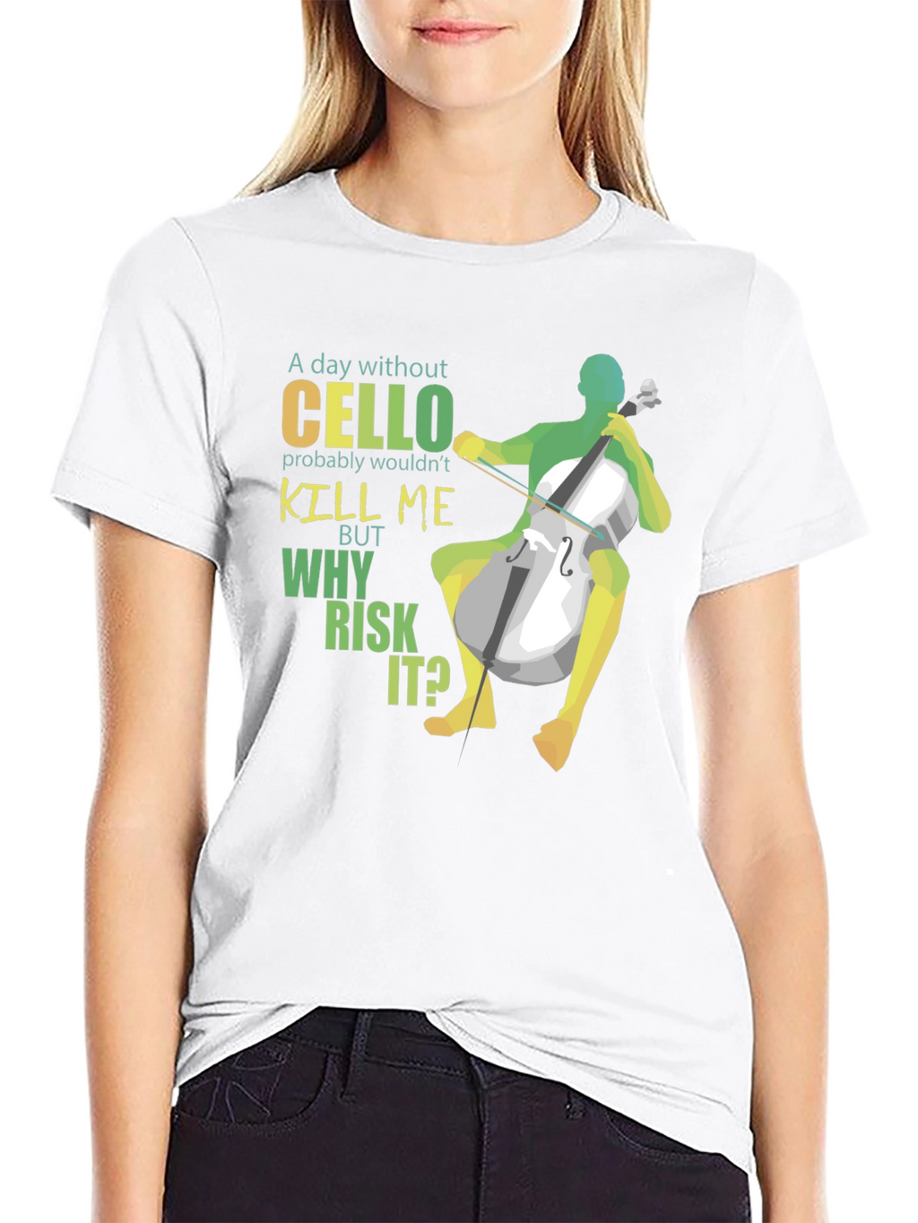 Cello Player Graphic Tee - Music Lover T-Shirt