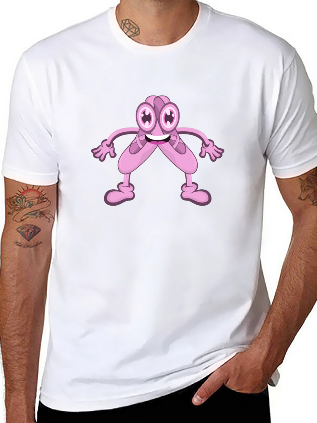 Cartoon Ballet Shoes Black T-Shirt