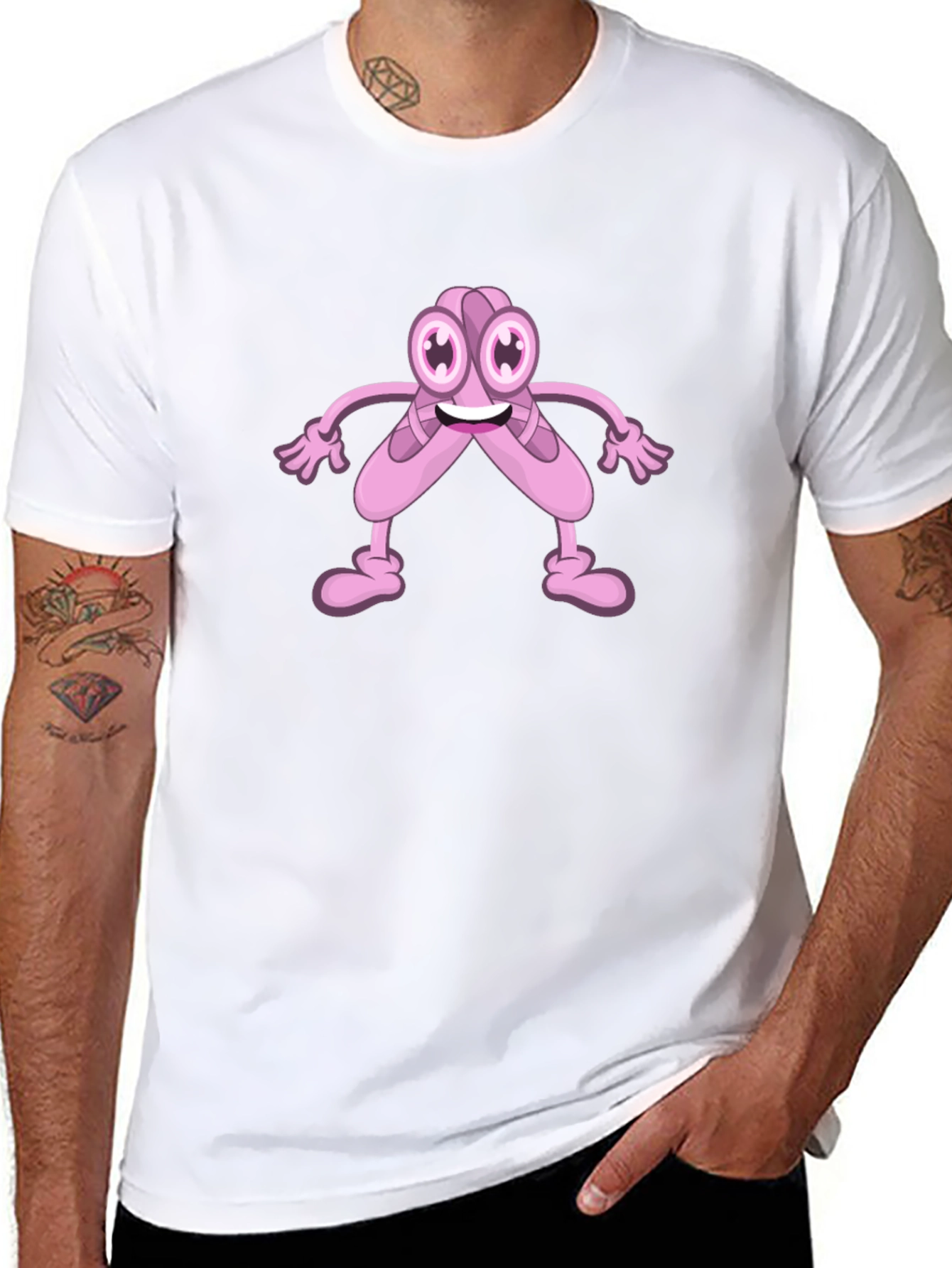 Cartoon Ballet Shoes Black T-Shirt