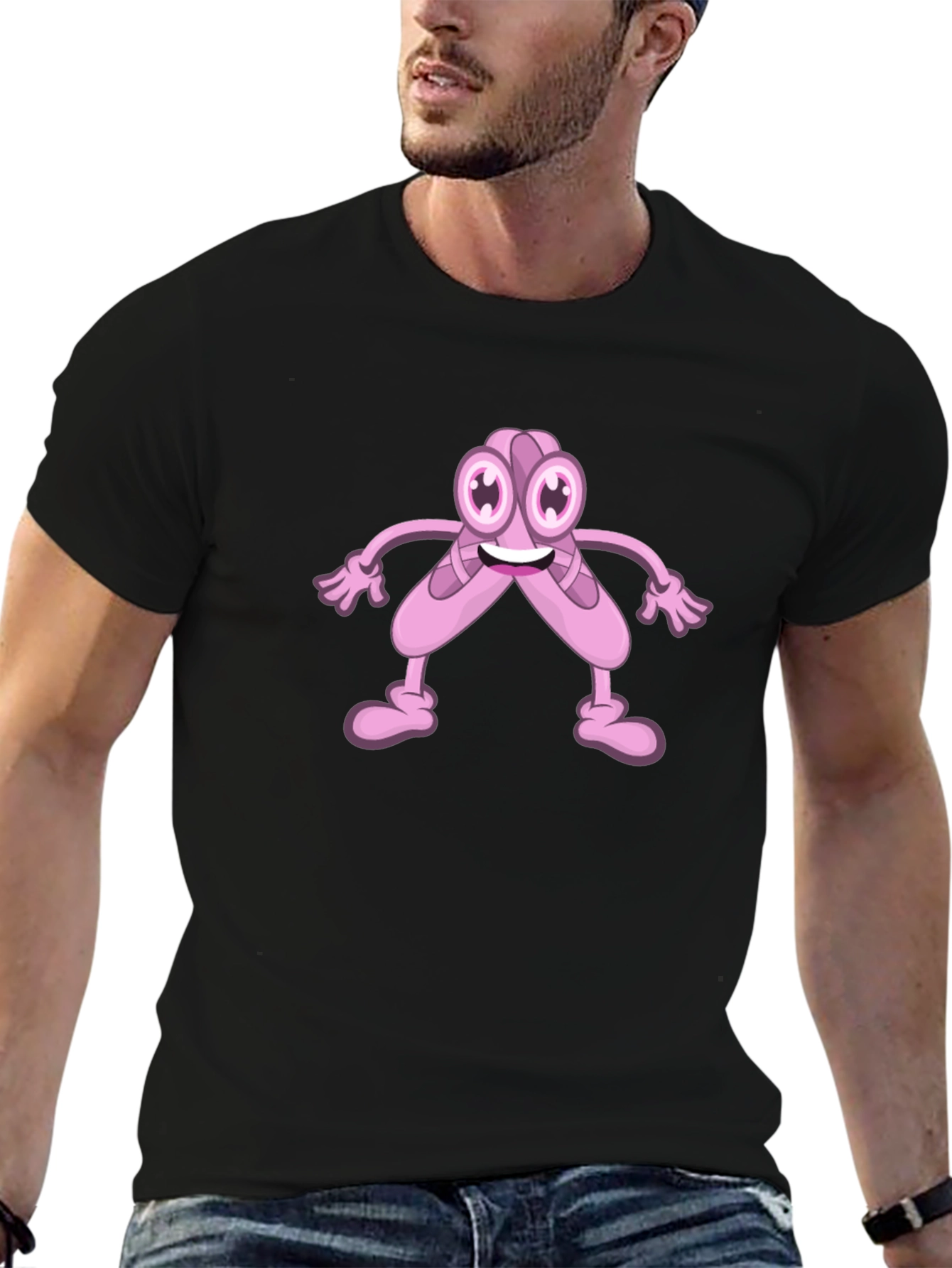 Cartoon Ballet Shoes Black T-Shirt