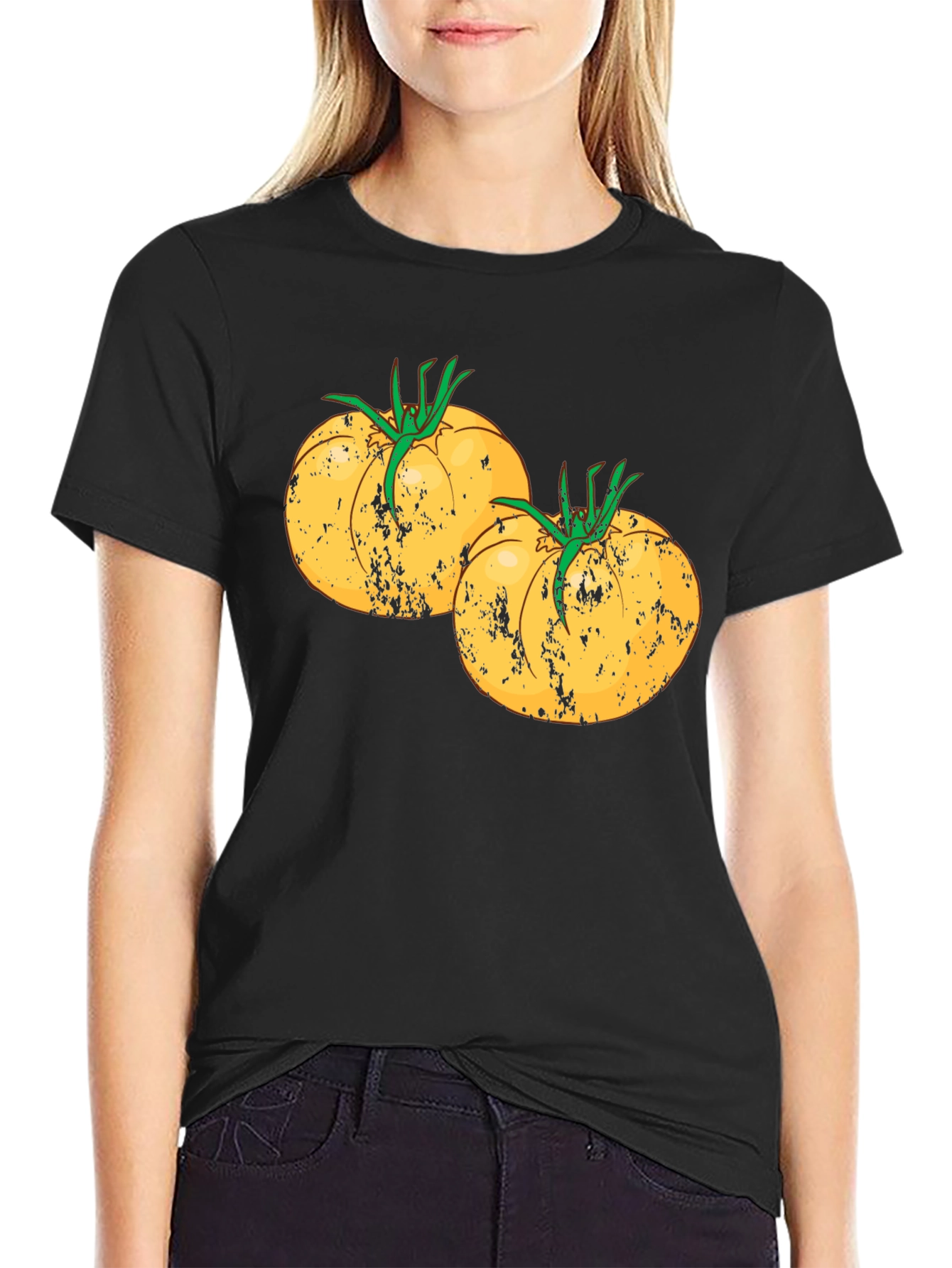 Tomato Graphic Tee - Black Cotton T-Shirt