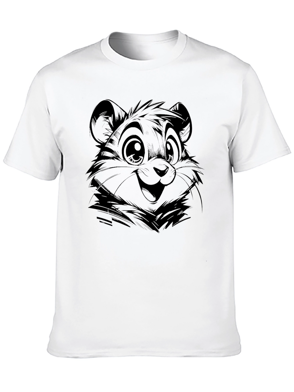 Cute Bear Graphic Tee - Black Cotton Comfort