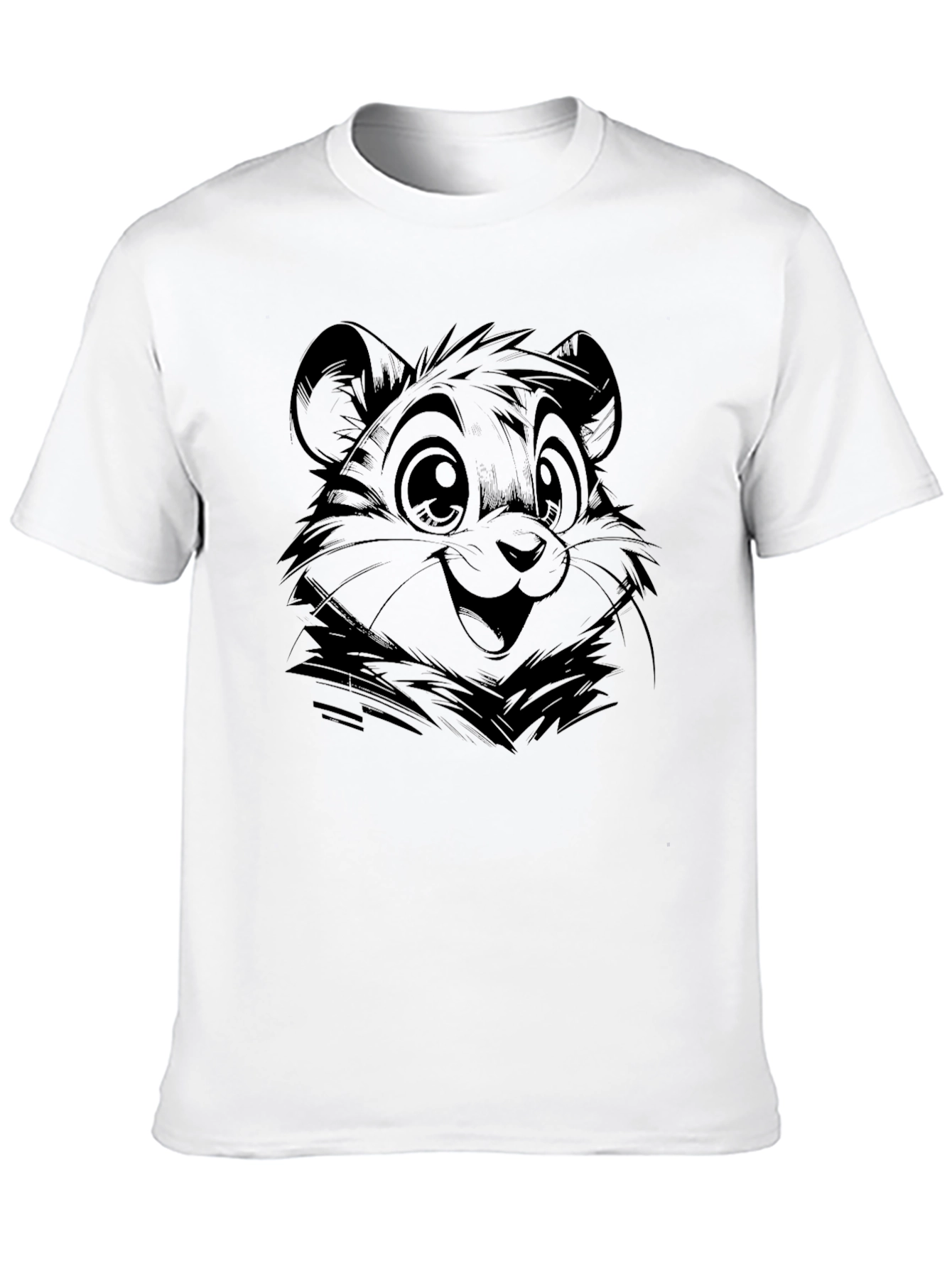 Cute Bear Graphic Tee - Black Cotton Comfort