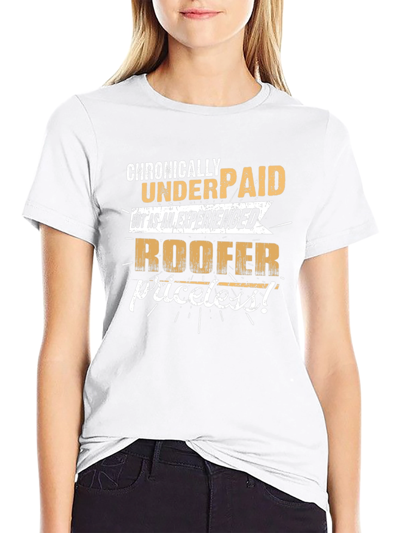 Chronically Underpaid Roofer Black T-Shirt