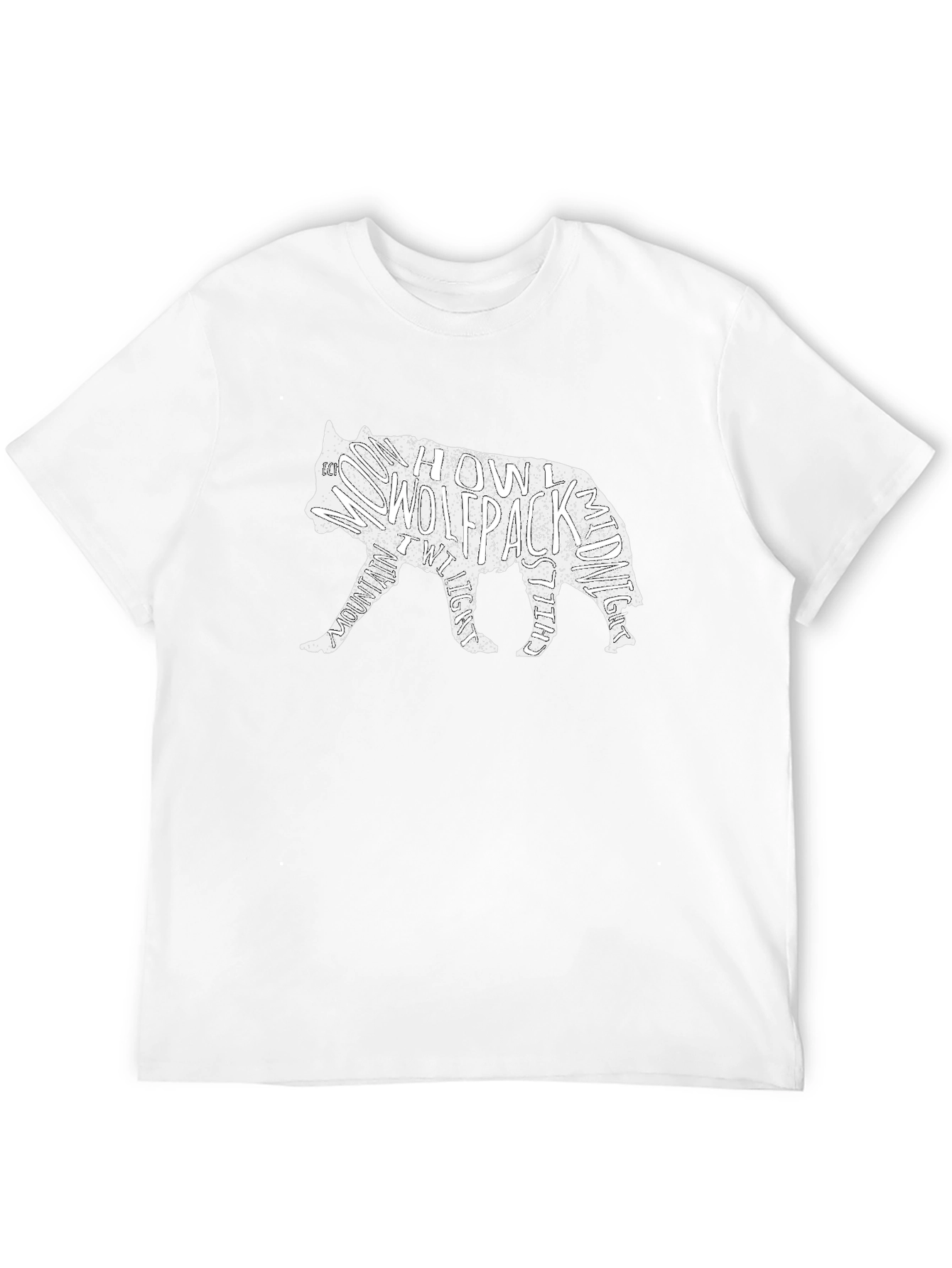 Wolfpack Graphic T-Shirt - Black Crew Neck Tee