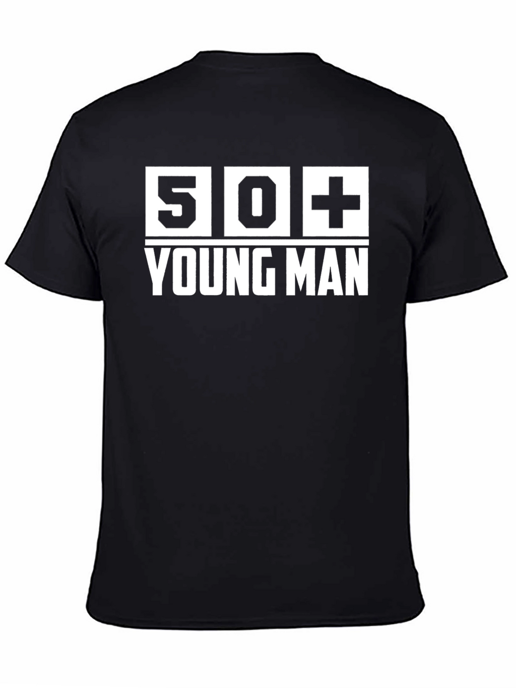 50+ Young Man Black T-Shirt