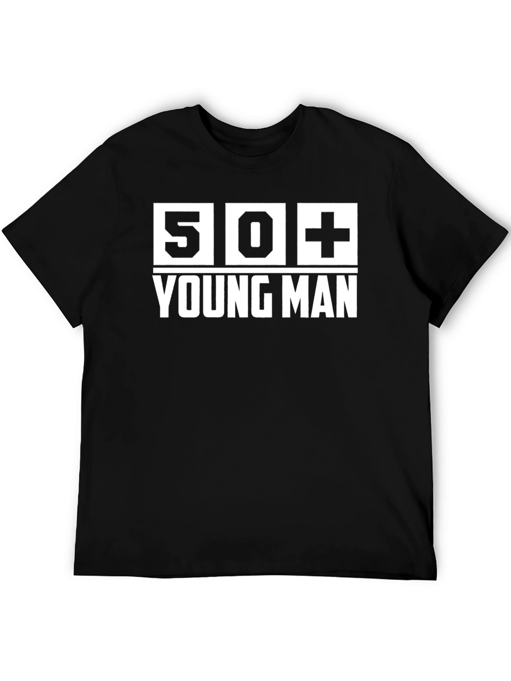 50+ Young Man Black T-Shirt