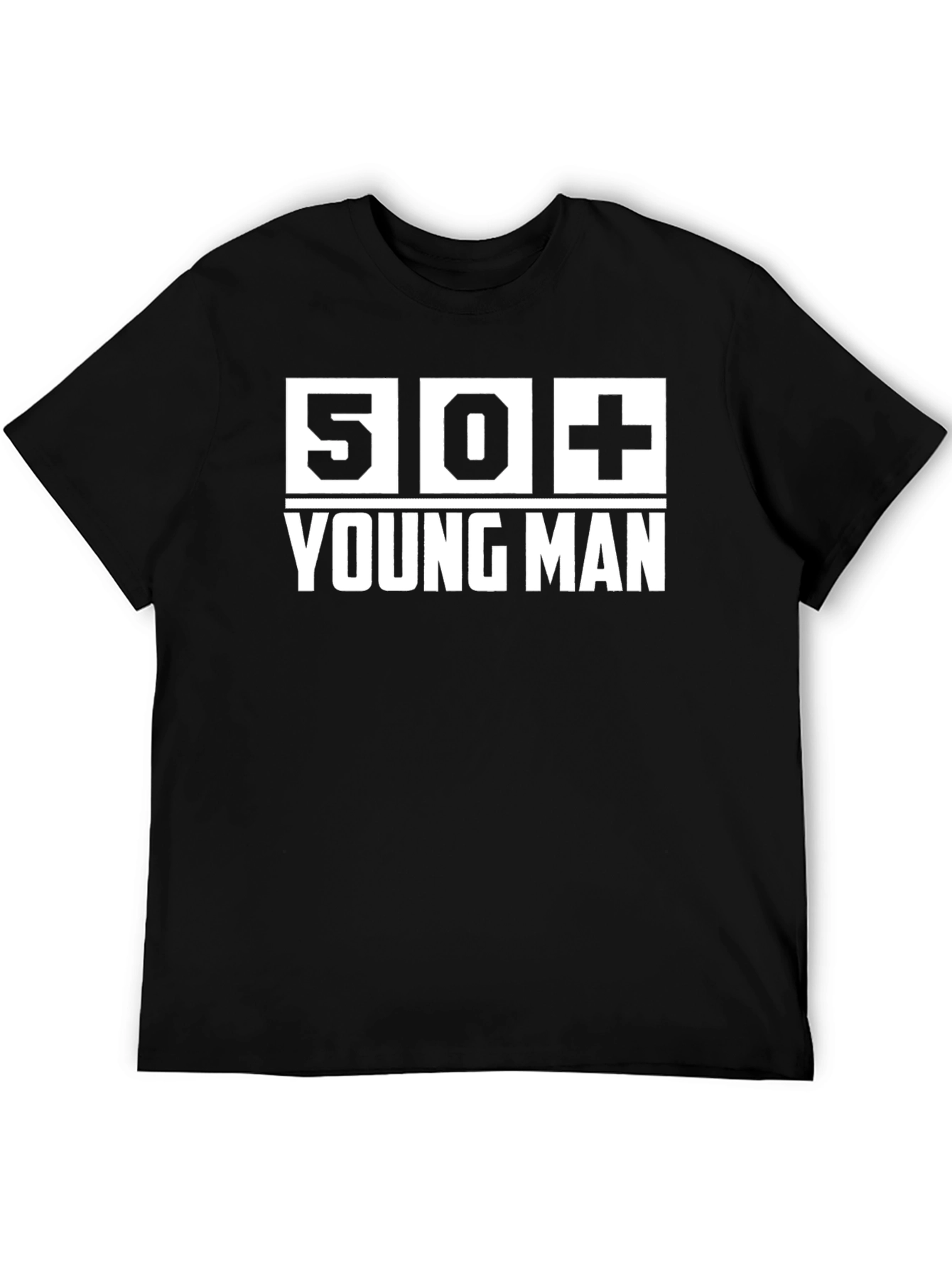 50+ Young Man Black T-Shirt