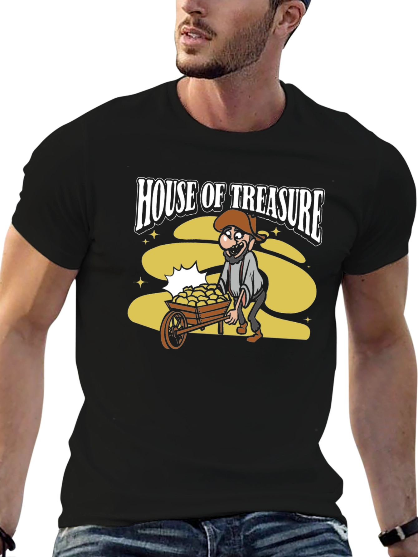 House of Treasure Funny Cartoon Graphic T-Shirt