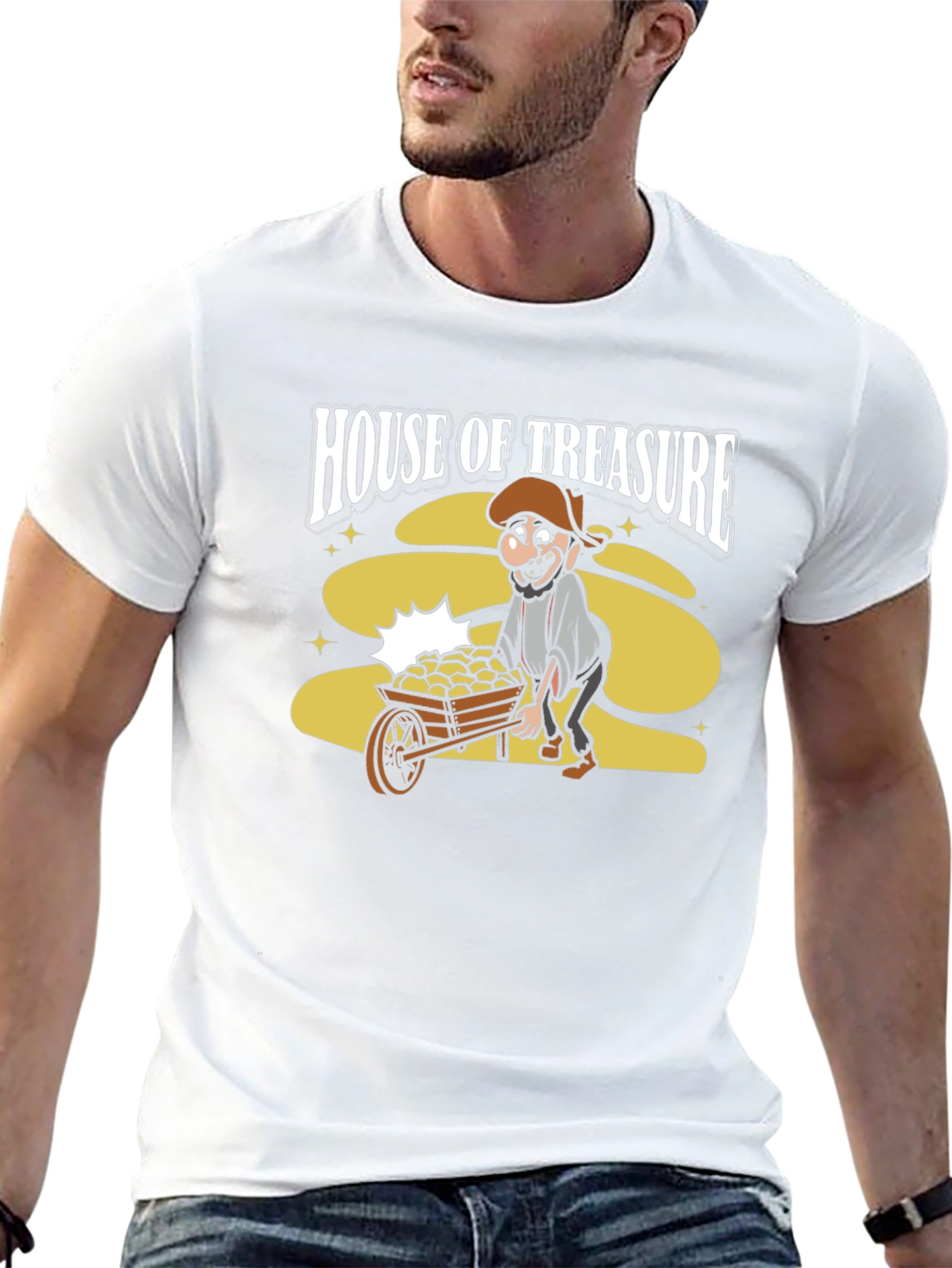 House of Treasure Funny Cartoon Graphic T-Shirt