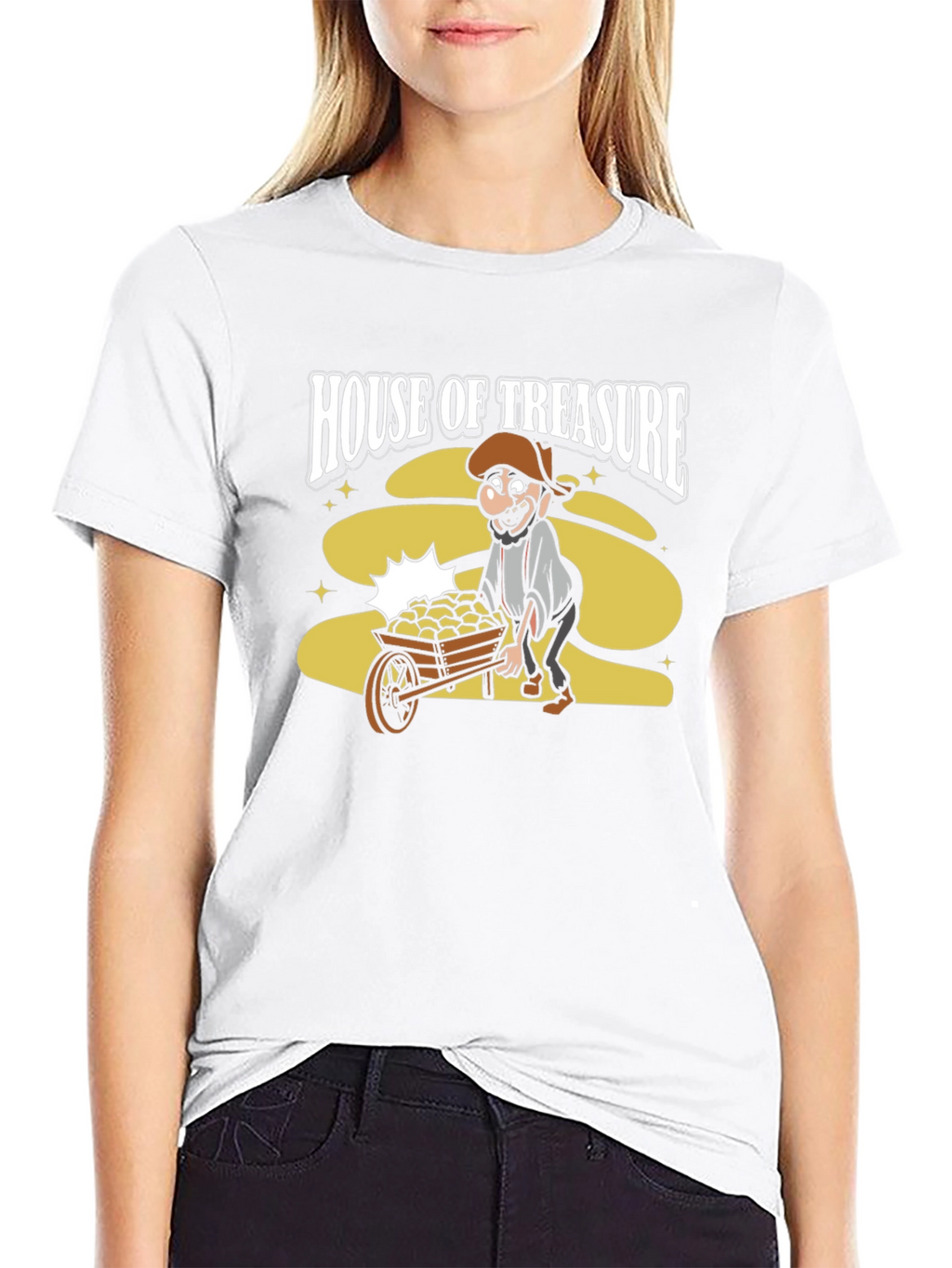 House of Treasure Funny Cartoon Graphic T-Shirt