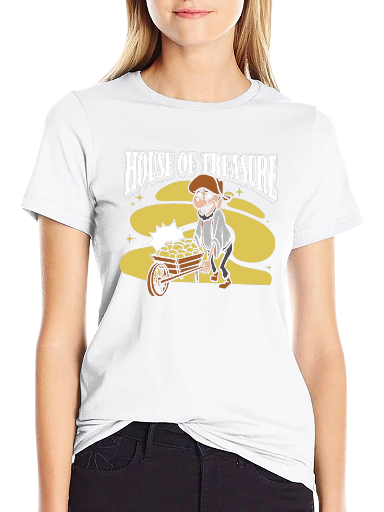 House of Treasure Funny Cartoon Graphic T-Shirt