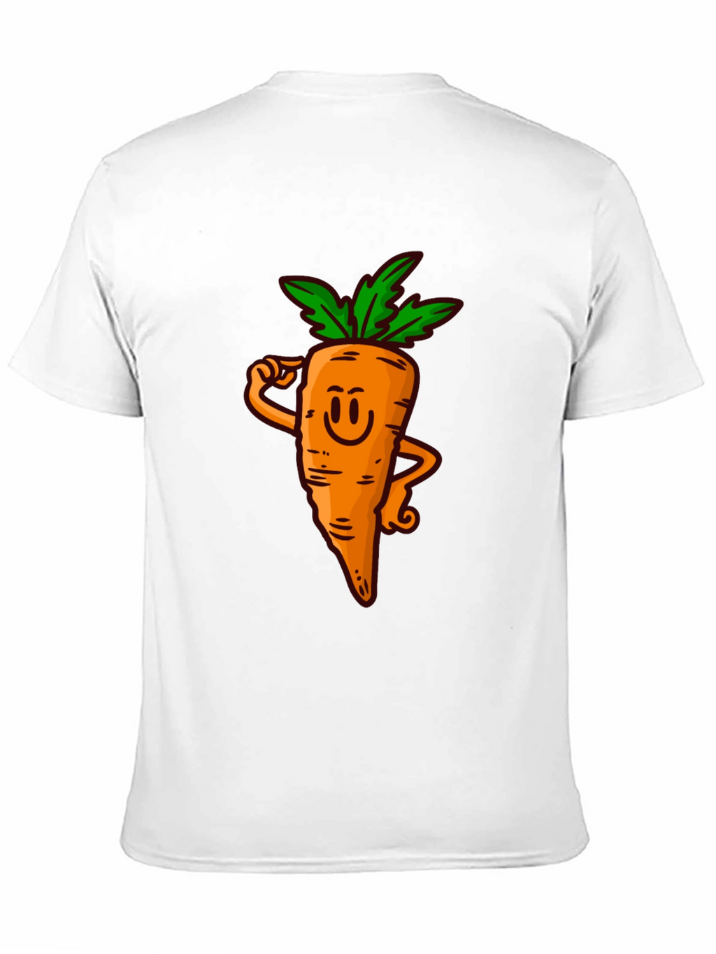 Funny Carrot Cartoon Black T-Shirt