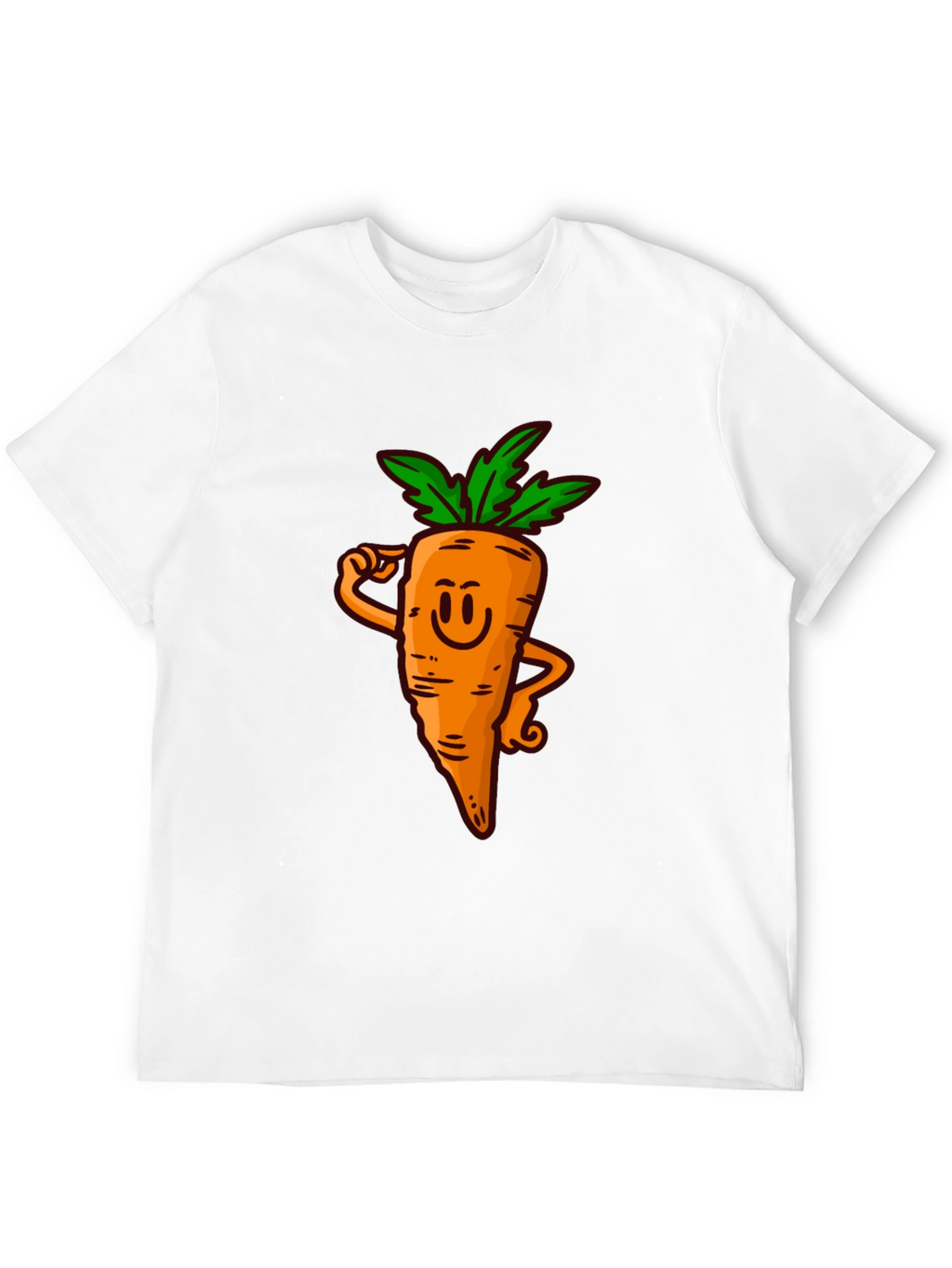 Funny Carrot Cartoon Black T-Shirt