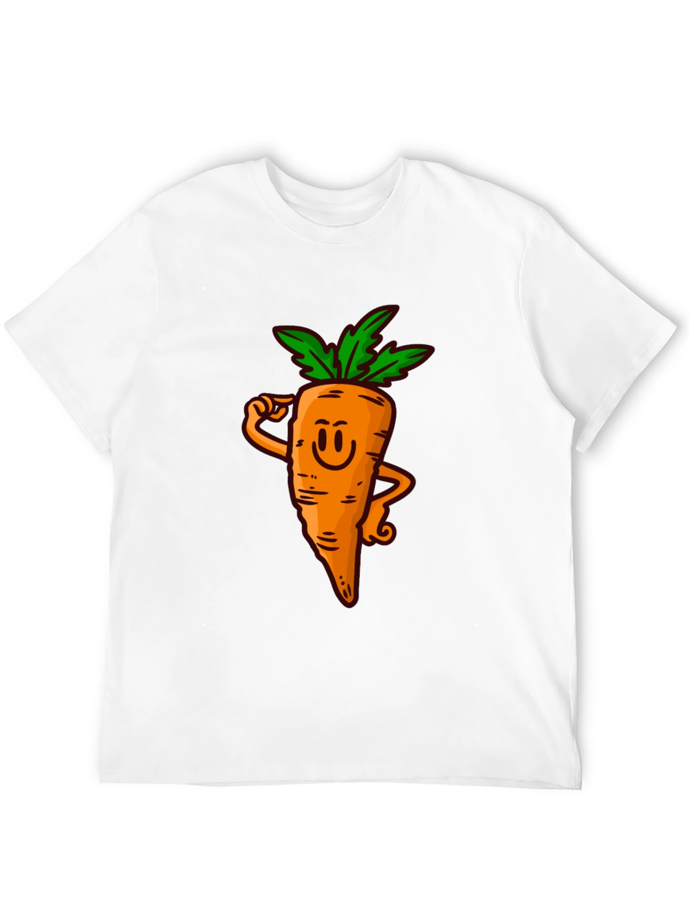 Funny Carrot Cartoon Black T-Shirt