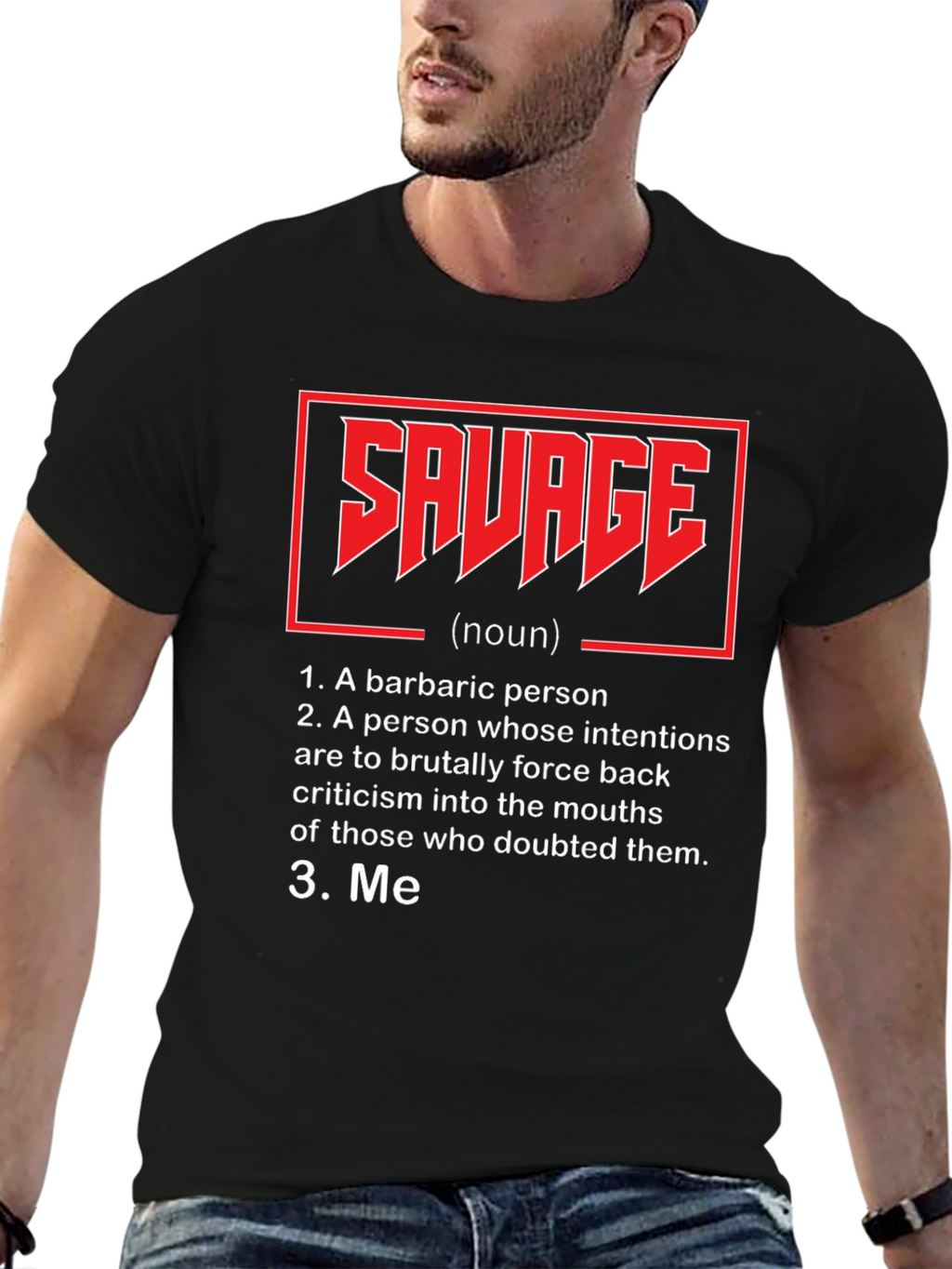 Savage Definition T-Shirt - Black Graphic Tee