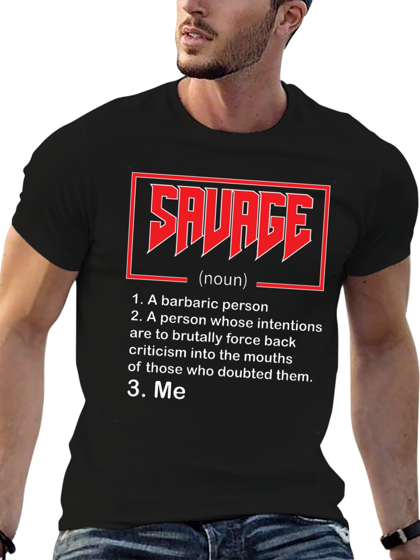 Savage Definition T-Shirt - Black Graphic Tee