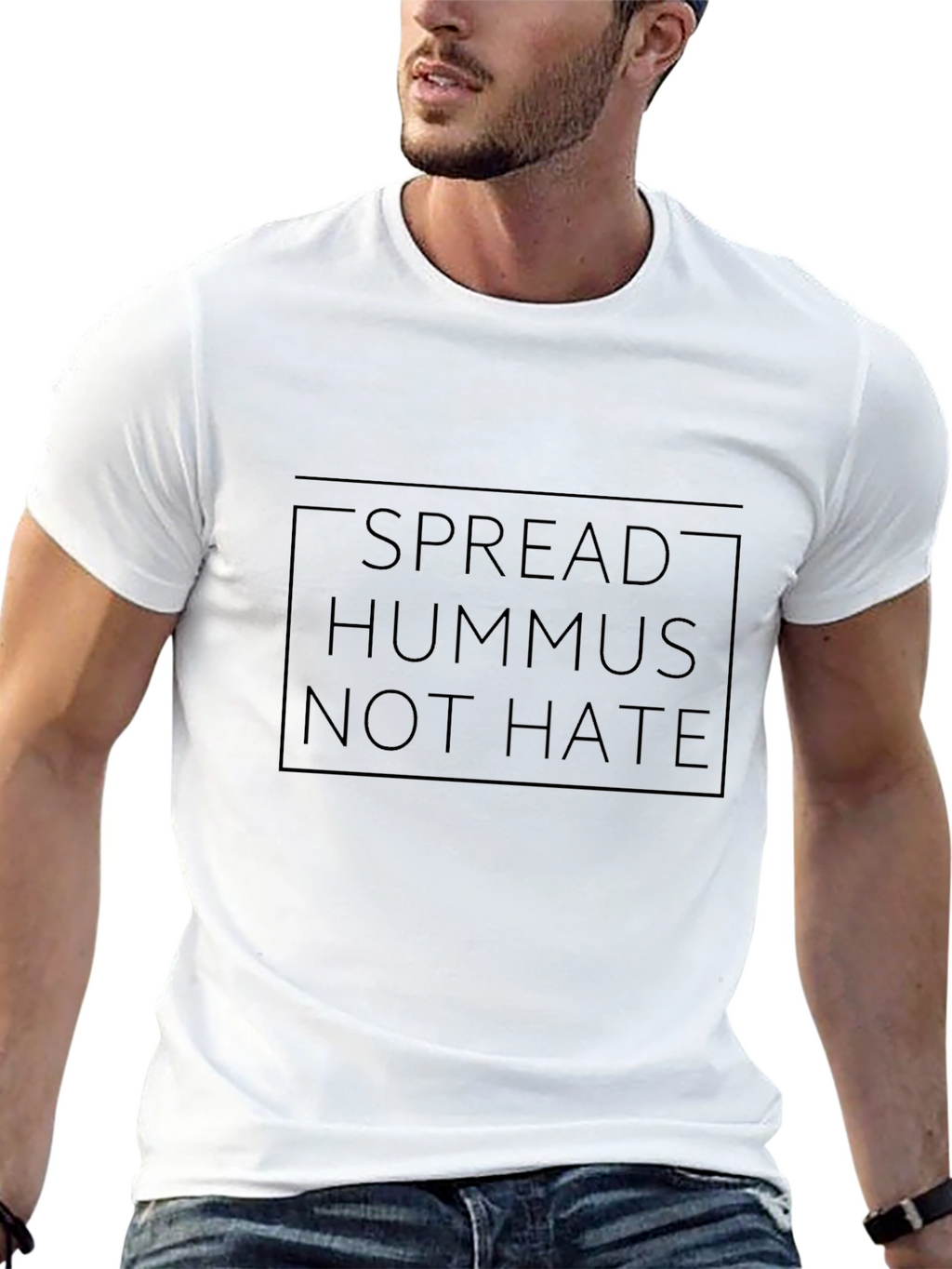 Spread Hummus Not Hate Black T-Shirt