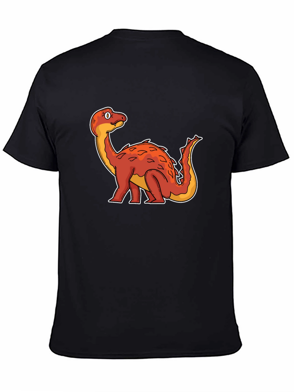 Dino Cartoon Graphic Tee - Black