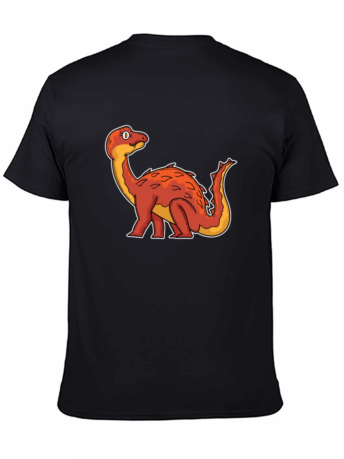 Dino Cartoon Graphic Tee - Black