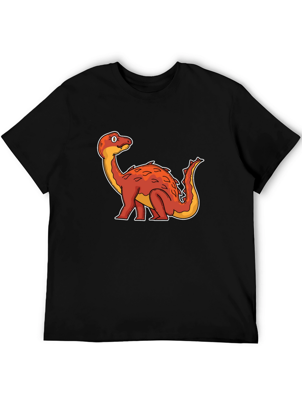 Dino Cartoon Graphic Tee - Black
