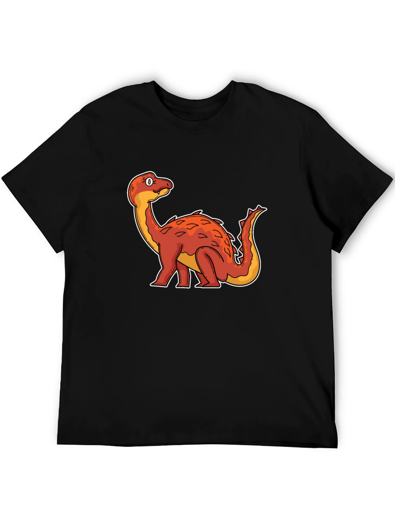 Dino Cartoon Graphic Tee - Black