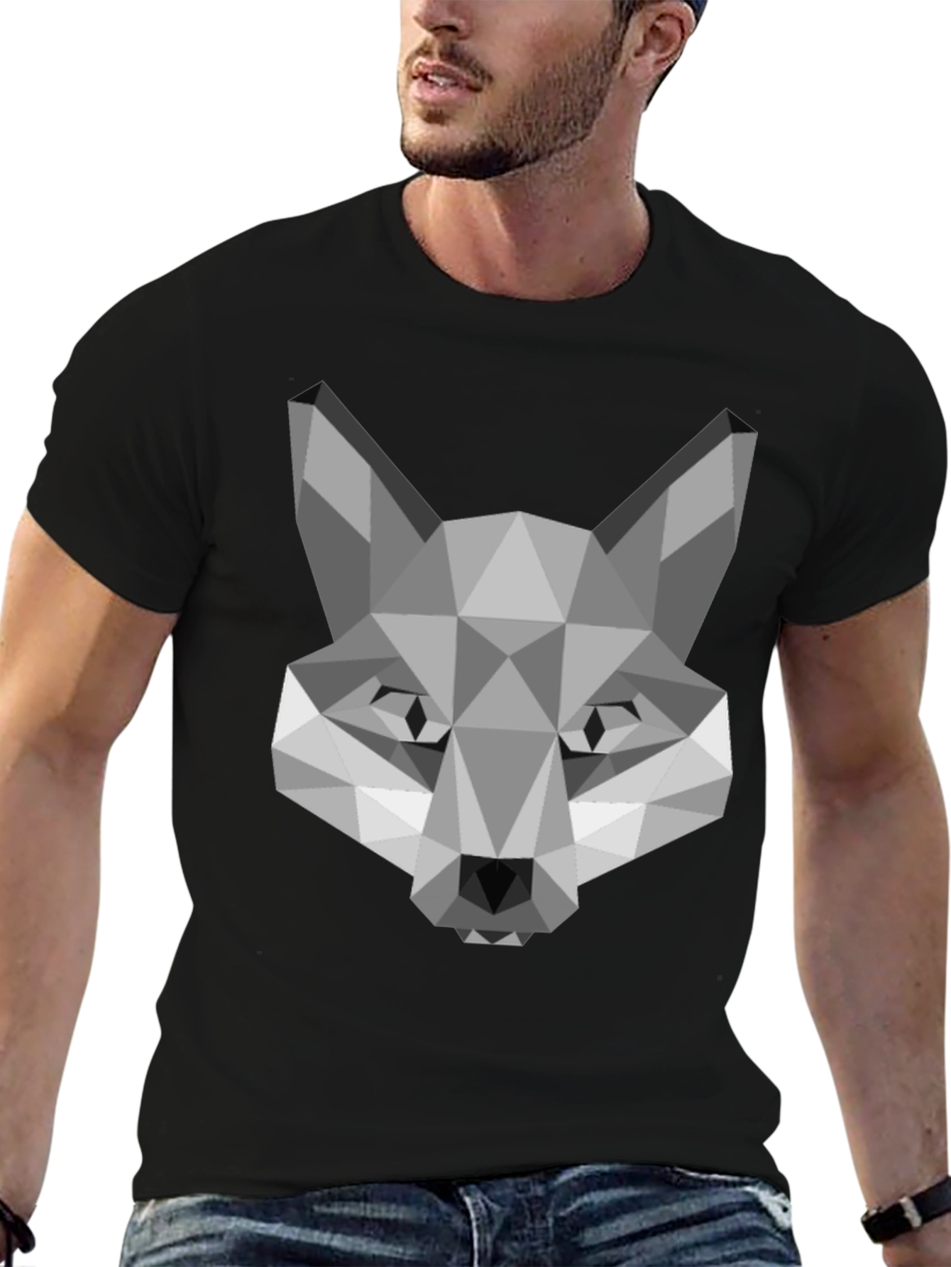 Geometric Fox Graphic Tee - Modern Style