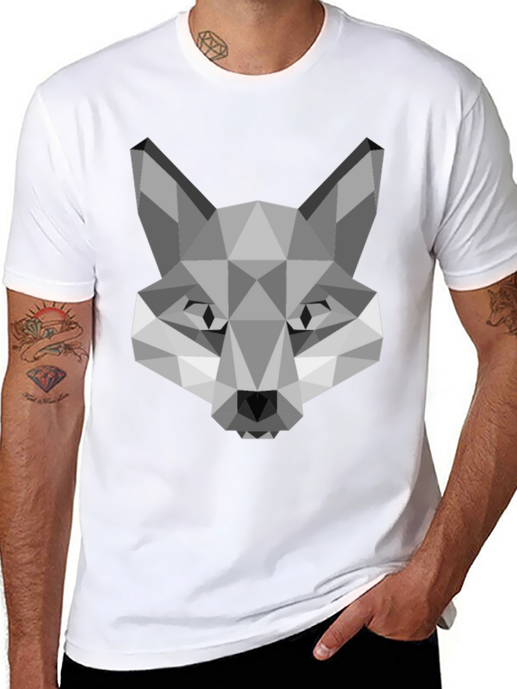 Geometric Fox Graphic Tee - Modern Style