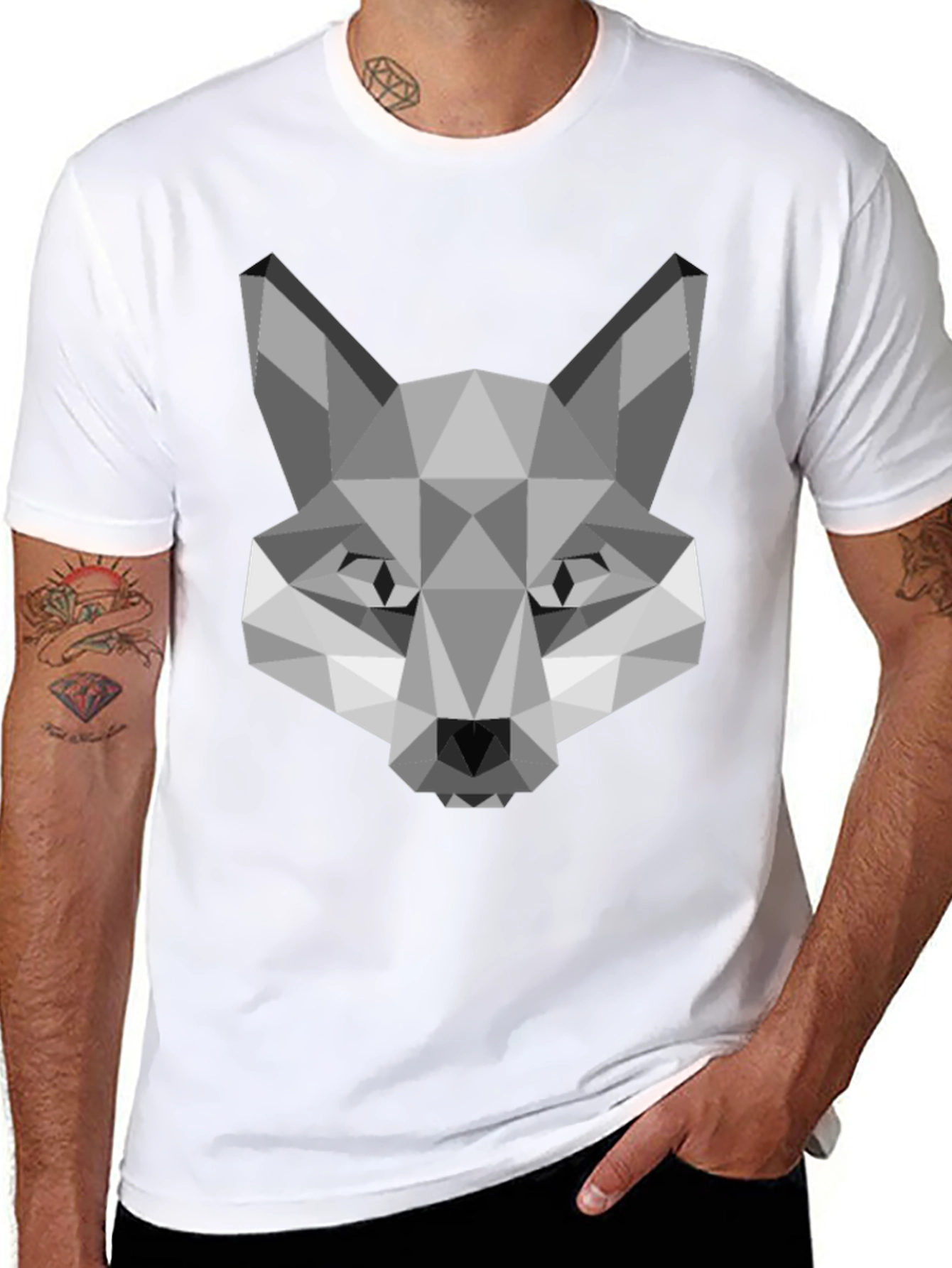 Geometric Fox Graphic Tee - Modern Style