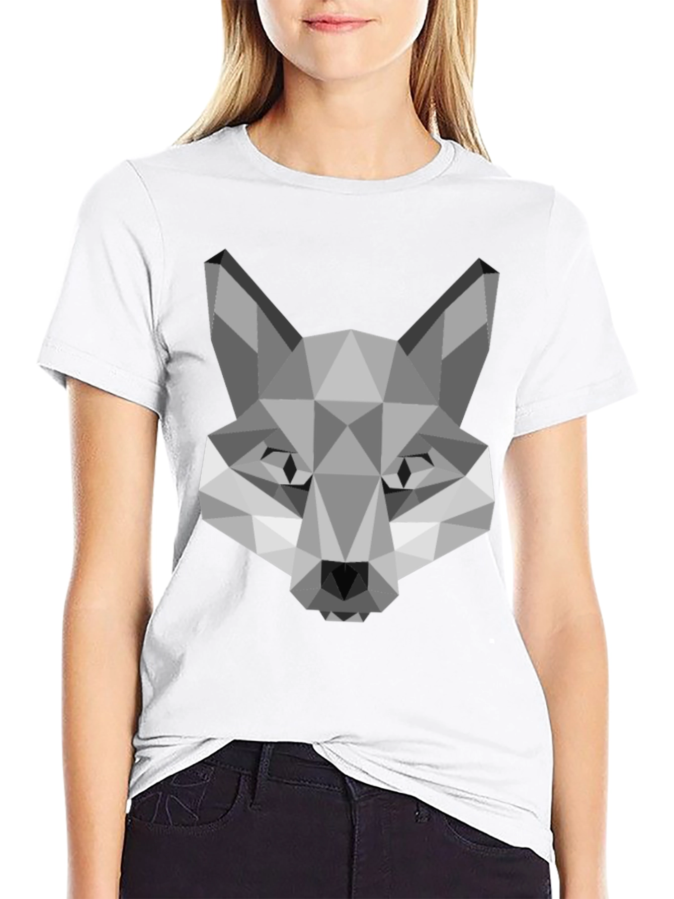 Geometric Fox Graphic Tee - Modern Style