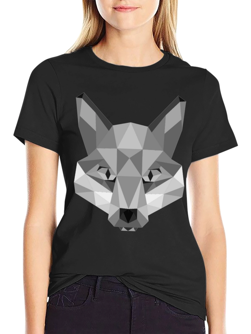 Geometric Fox Graphic Tee - Modern Style