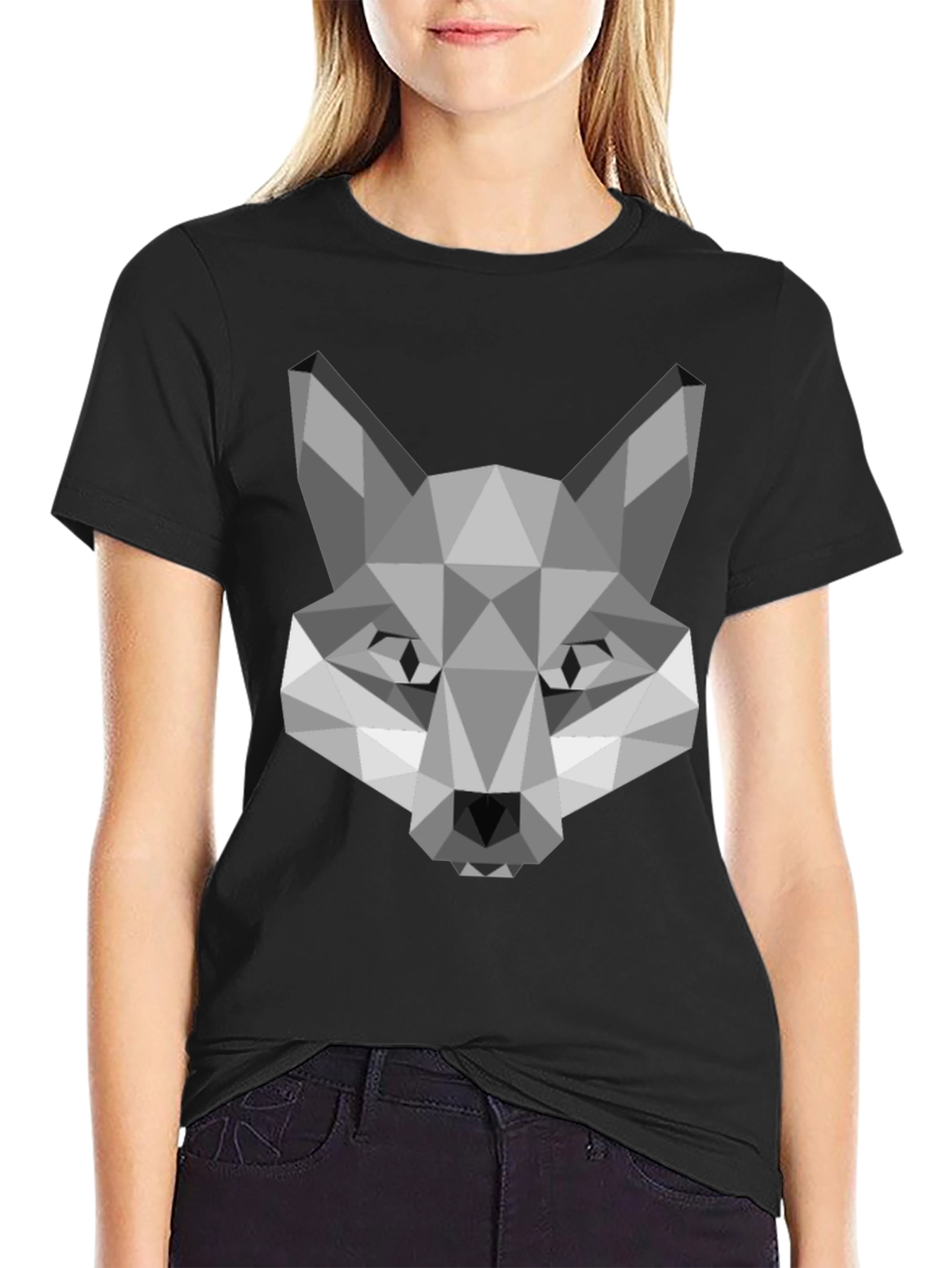 Geometric Fox Graphic Tee - Modern Style