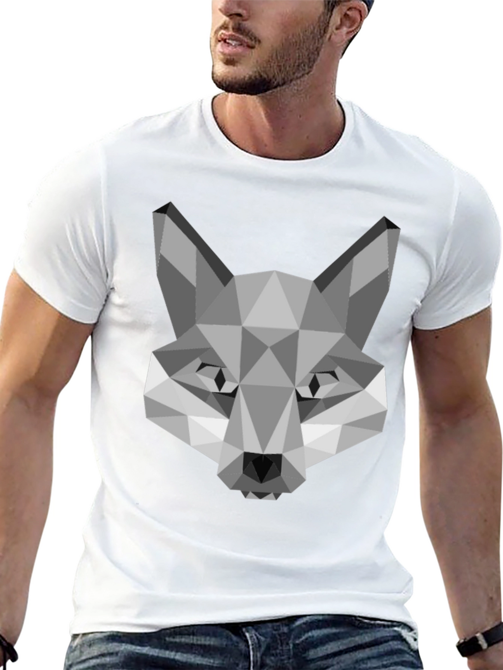 Geometric Fox Graphic Tee - Modern Style