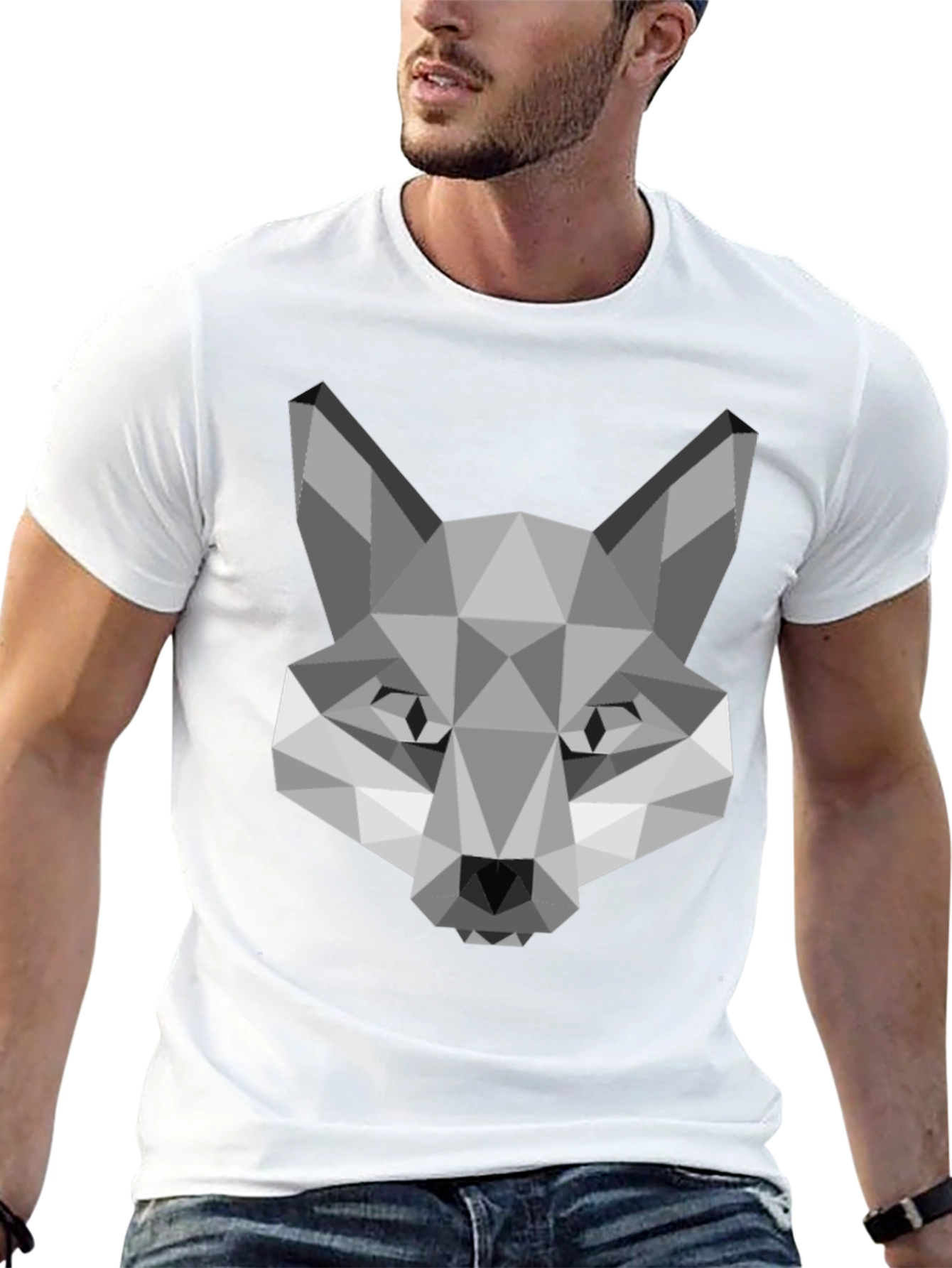 Geometric Fox Graphic Tee - Modern Style