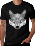 Geometric Fox Graphic Tee - Modern Style