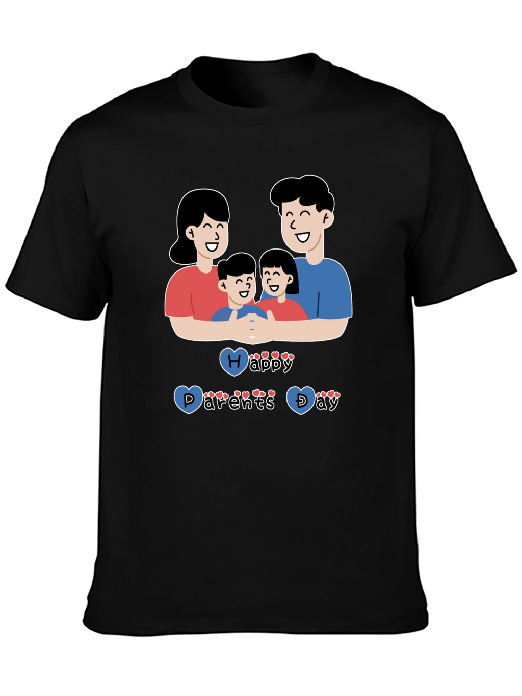 Happy Parents Day Graphic T-Shirt Black