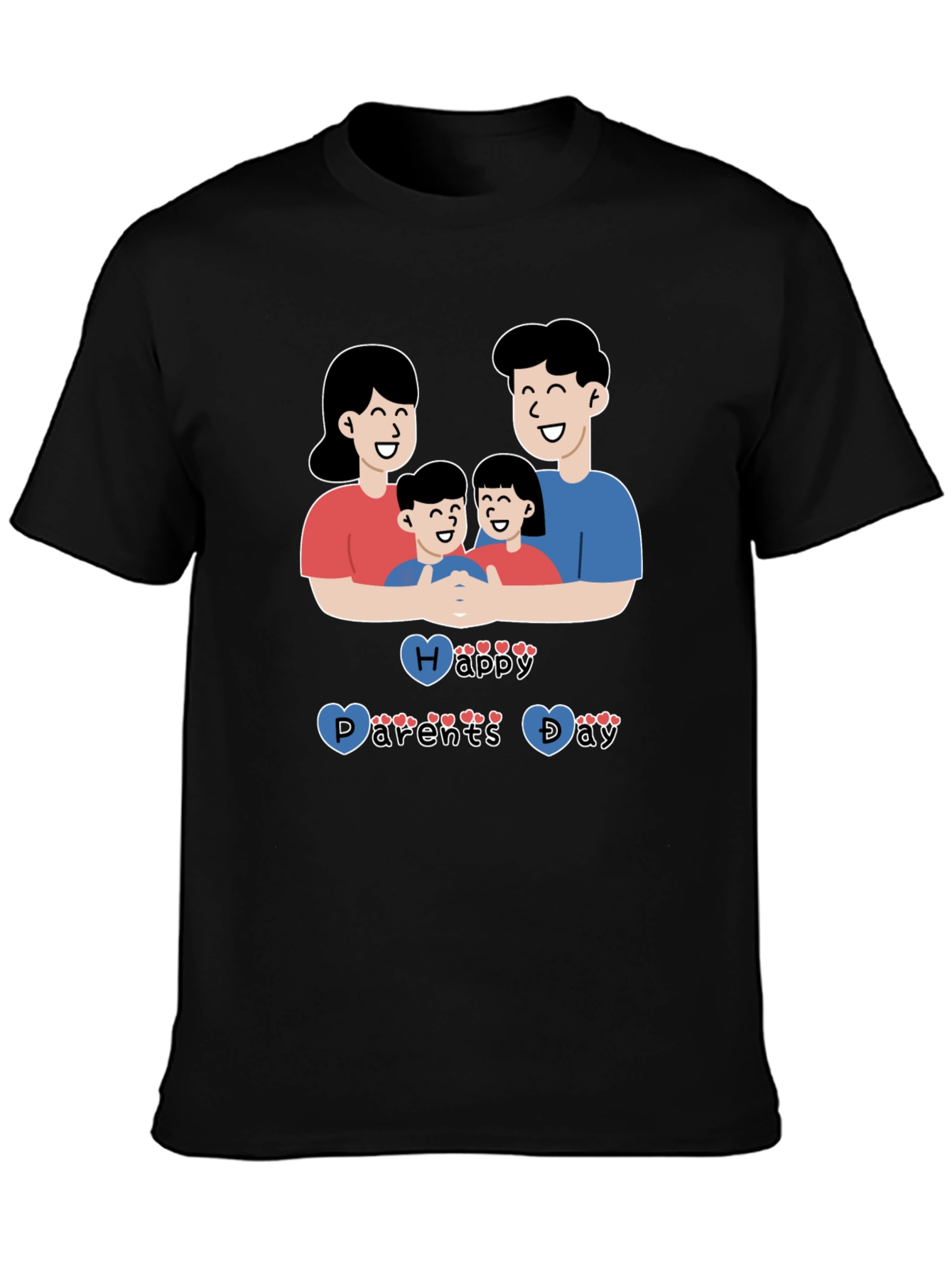 Happy Parents Day Graphic T-Shirt Black