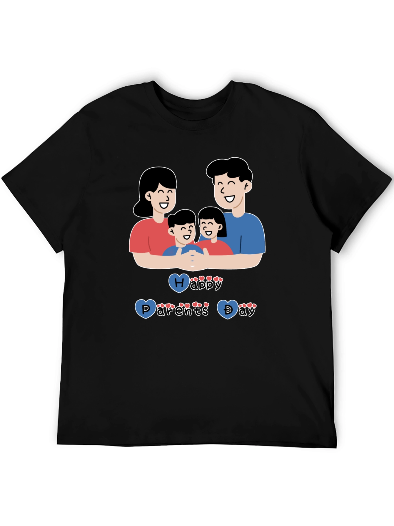 Happy Parents Day Graphic T-Shirt Black