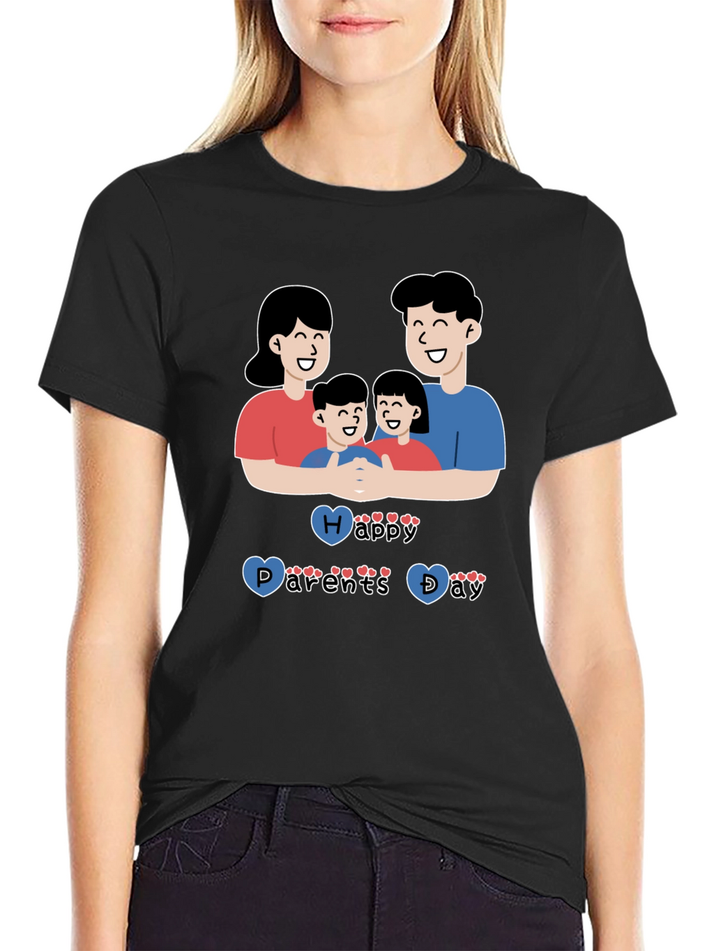Happy Parents Day Graphic T-Shirt Black